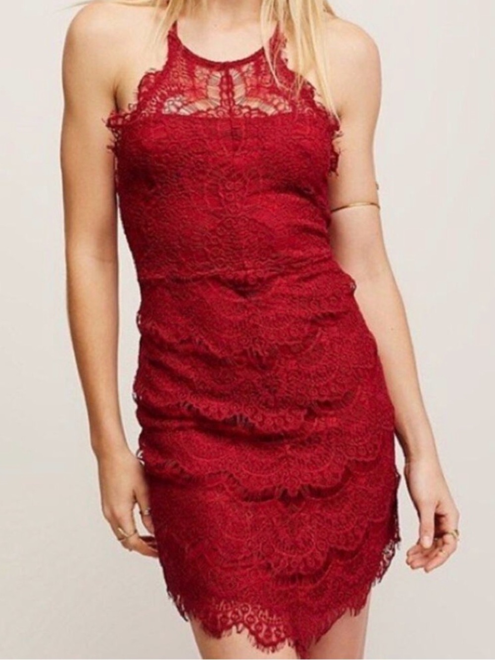 Free People Maroon Lace Dress